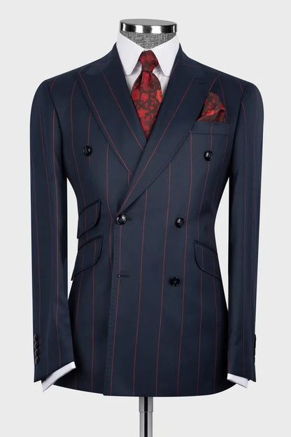 Striped Double-breasted 2-piece Suit