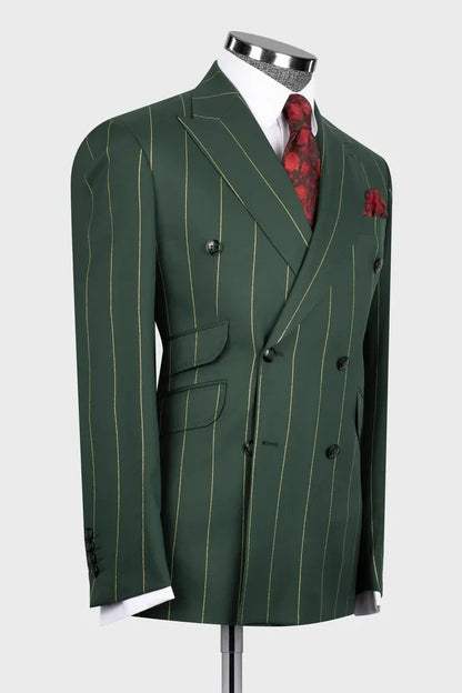 Bold Striped Double-breasted 2-piece Suit