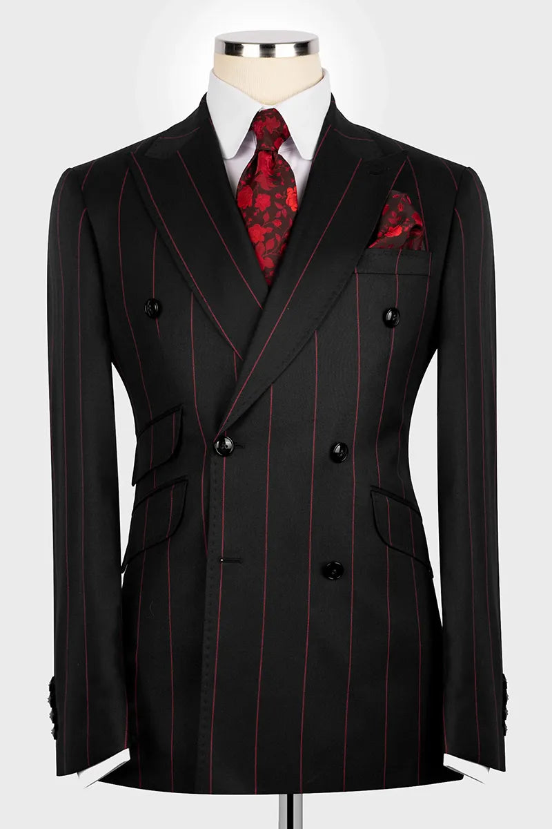 Striped Double-breasted 2-piece Suit