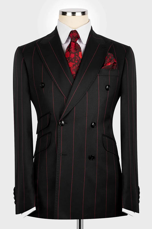 Striped Double-breasted 2-piece Suit