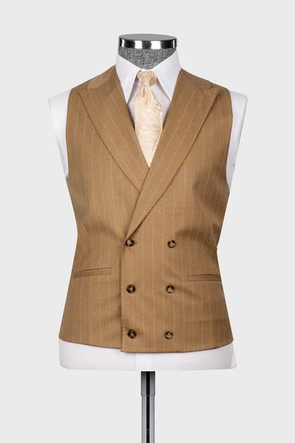 Striped Peak Lapel 3-piece Suit