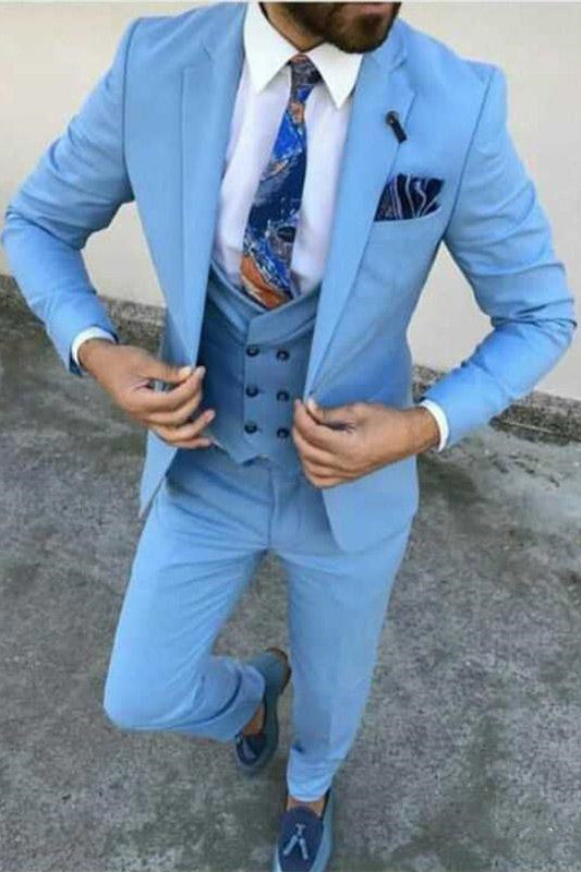 Bespoke Notched Lapel Formal 3-piece Suit
