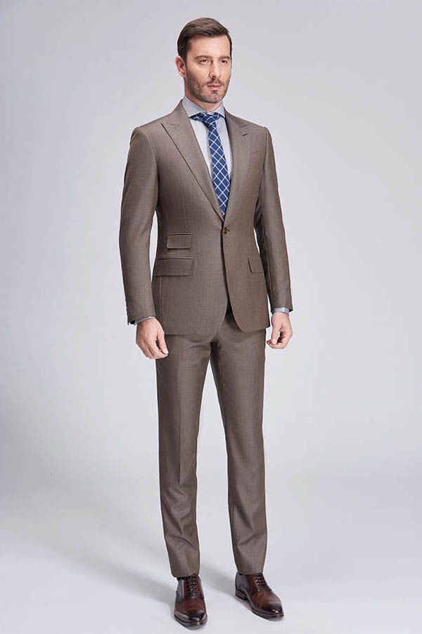 Top Coffee One Button Men's Suits for Business