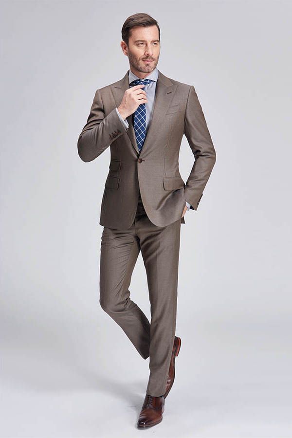 Top Coffee One Button Men's Suits for Business