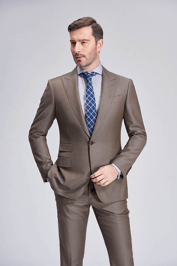 Top Coffee One Button Men's Suits for Business