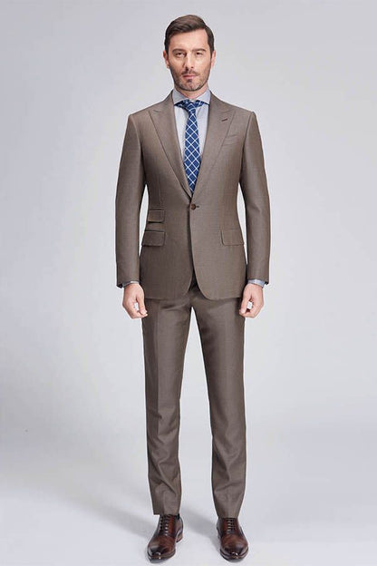 Top Coffee One Button Men's Suits for Business