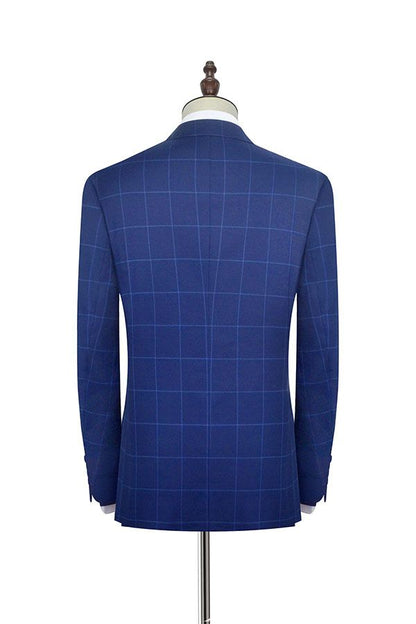 Unique Plaid Two Buttons Notch Lapel Flap Pocket Mens Suits for Formal