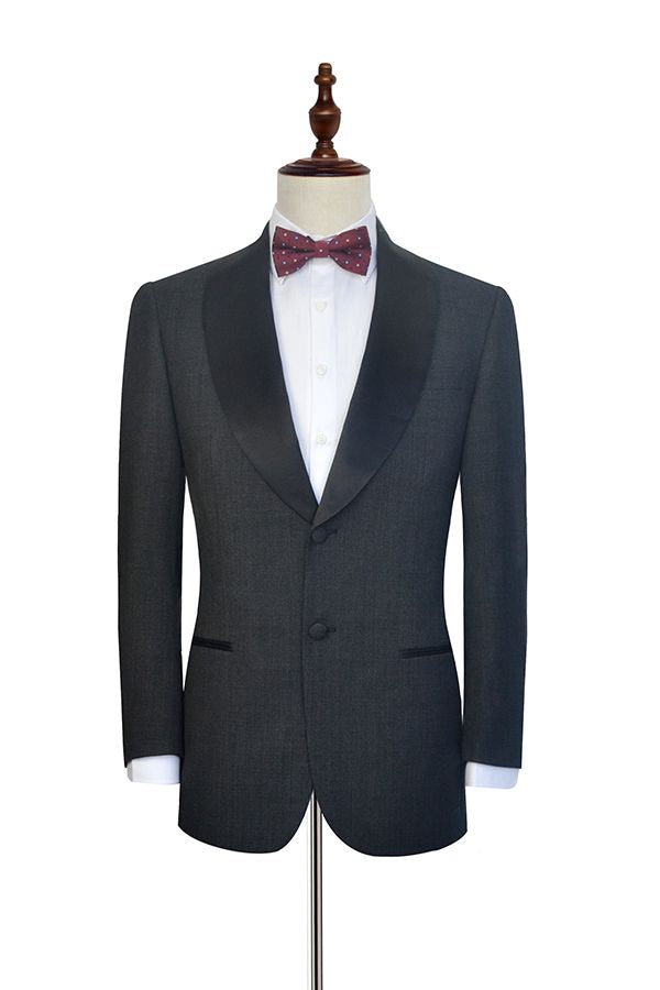 Well-cut Black Shawl Lapel Wedding Tuxedos with Two Buttons