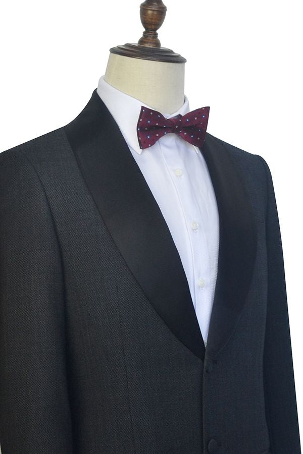 Well-cut Black Shawl Lapel Wedding Tuxedos with Two Buttons