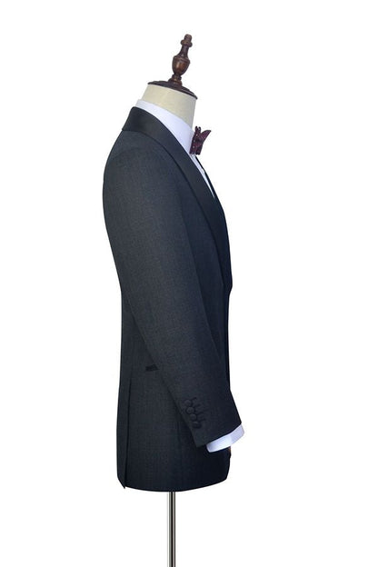 Well-cut Black Shawl Lapel Wedding Tuxedos with Two Buttons