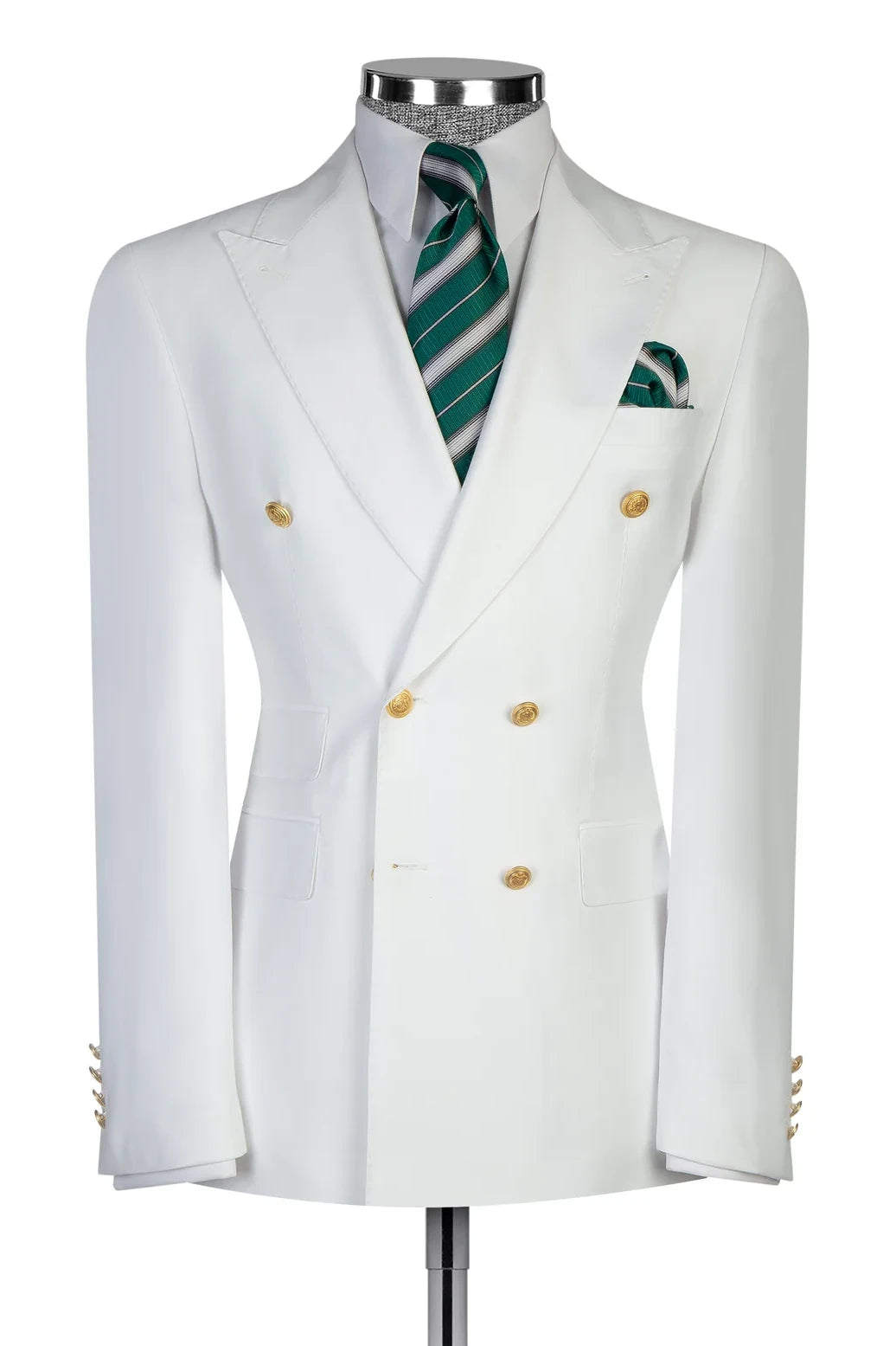 Men's White Peak Lapel 2-piece Suit