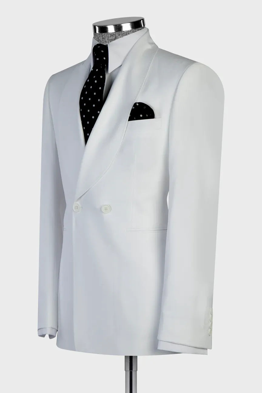 White Two-button Shawl Lapel 2-piece Suit