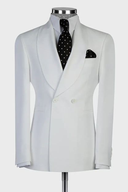 White Two-button Shawl Lapel 2-piece Suit