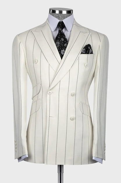 Bold Striped Double-breasted 2-piece Suit