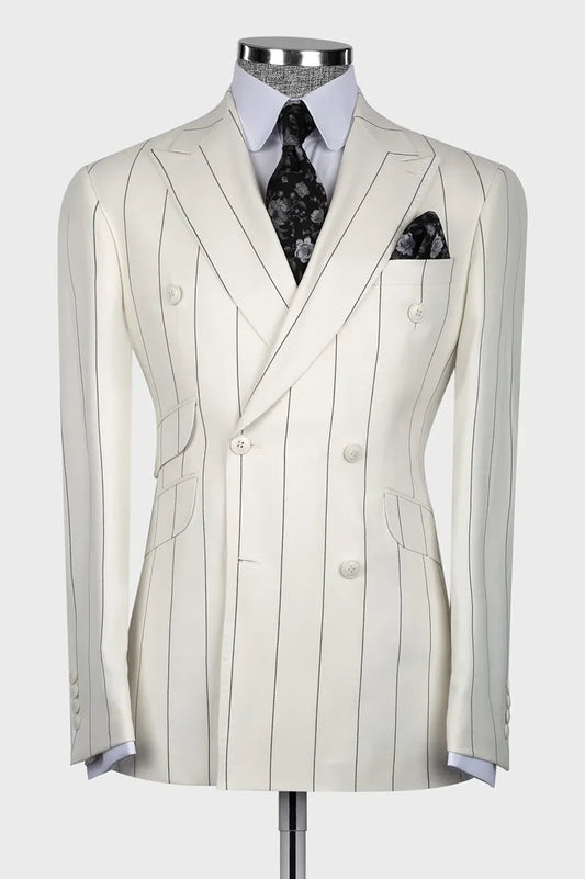 Bold Striped Double-breasted 2-piece Suit