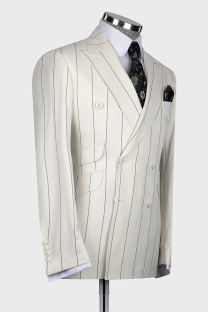 Bold Striped Double-breasted 2-piece Suit